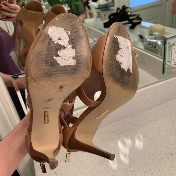 EUC Louise st Cie Sandal Heels lo-Winnie Nude/Tan Size - Picture 6 of 8